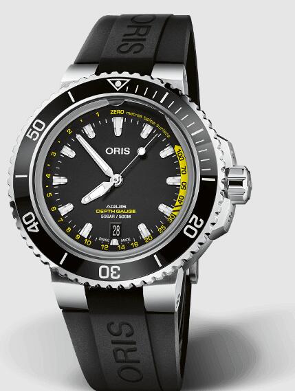 Review Oris AQUIS DEPTH GAUGE Replica Watch 01 733 7755 4154-Set RS